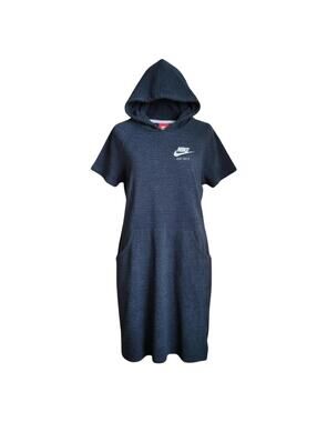 Nike Hooded Dress Womens XL Black Just Do It Hoodie Dress Athleisure